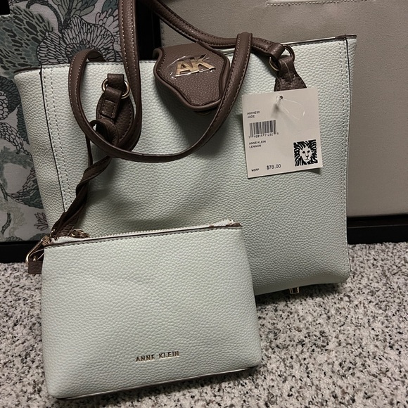 Anne Klein Handbags - Anne Klein Jade and Brown Tote purse/Bag Set
